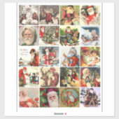 Kerst oude wereld sinterklaas kunst sticker (Vel)