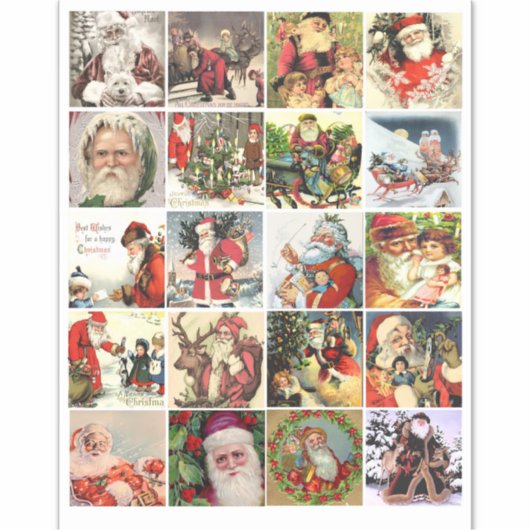 Kerst oude wereld sinterklaas kunst sticker (Voorkant)