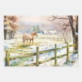 Kerst ouderwetse Boerderijen in de bergen Inpakpapier Vel (Voorkant 3)