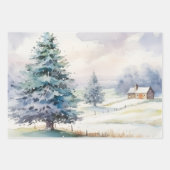 Kerst ouderwetse Boerderijen in de bergen Inpakpapier Vel (Voorkant 2)