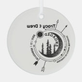 Kerst Outdoor Moon Arrow Paar Verloving Glas Ornament (Achterkant)