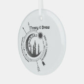 Kerst Outdoor Moon Arrow Paar Verloving Glas Ornament (Voorkant links)