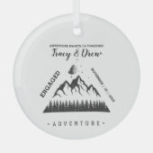 Kerst Outdoor Moon Star Paar Verloving Glas Ornament (Voorkant)