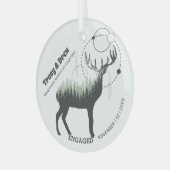 Kerst Outdoor Pine Tree Deer Paar Verloving Glas Ornament (Voorkant links)