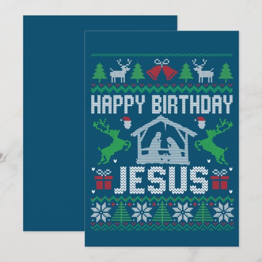 Kerst outfit Gefeliciteerd Jezus Feestdag Lelijk Kaart (Voorkant / Achterkant)