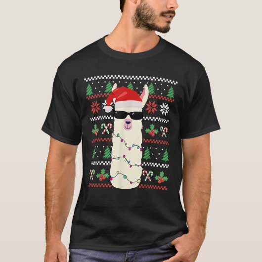 Kerst Outfit Lelijke Kerstmis Lama Kerst T S T-shirt (Voorkant)