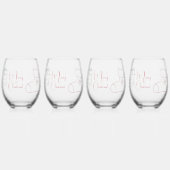 Kerst Outline Art Wijnglas Zonder Voet (Achterkant)