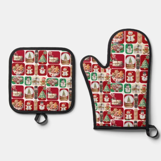 Kerst Ovenwant & Pannenlap Set (Voorkant)