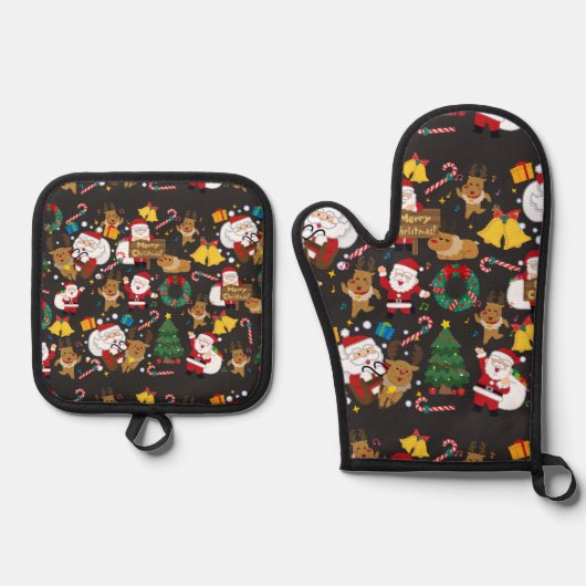 kerst ovenwant & pannenlap set (Voorkant)
