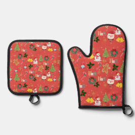 kerst ovenwant & pannenlap set
