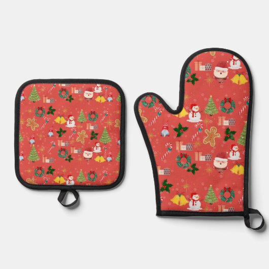 kerst ovenwant & pannenlap set (Voorkant)