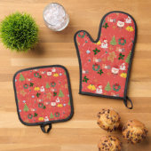 kerst ovenwant & pannenlap set (Top down)