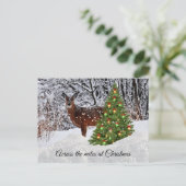 Kerst Over de Miles Herten Sneeuw Briefkaart (Staand voorkant)