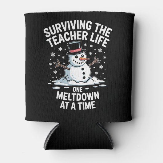 Kerst Overlevende Leraar Leven Meltdown Kerstmis Blikjeskoeler (Voorkant)