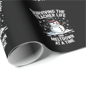 Kerst Overlevende Leraar Leven Meltdown Kerstmis Cadeaupapier (Rol Hoek)