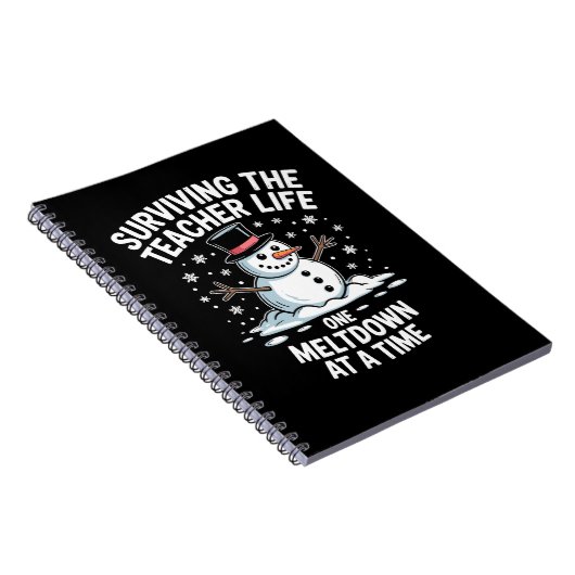Kerst Overlevende Leraar Leven Meltdown Kerstmis Notitieboek (Rechterzijde)