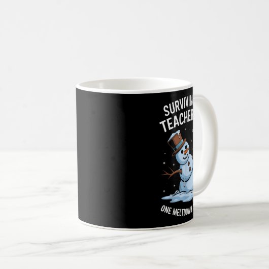 Kerst Overlevende Lerarenleven Meltdown Kerstvrouw Koffiemok (Voorkant rechts)