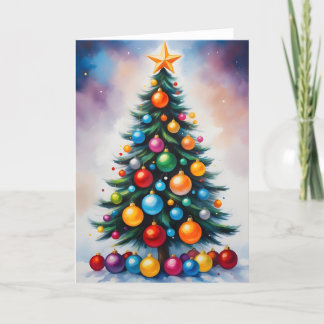 Kerst Oversized Ornamenten & Galaxy Achtergrond Feestdagen Kaart