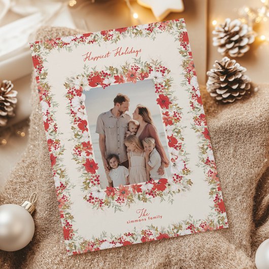 Kerst Overvloed Elegante Bladerdak Foto lijst Feestdagenkaart