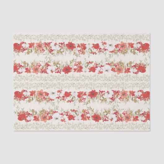 Kerst Overvloed Elegante Poinsettia vakantie Tissuepapier (Voorkant)