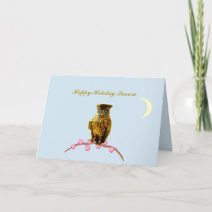 Kerst Owl Groeten Feestdagen Kaart