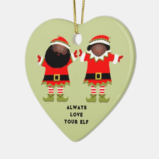 Kerst Paar Collectible Keramisch Ornament (Links)