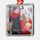 Kerst Paar Foto Ornament Jaar WSq (Links)