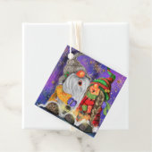 Kerst paar kabouters cadeau Labels (In situ)