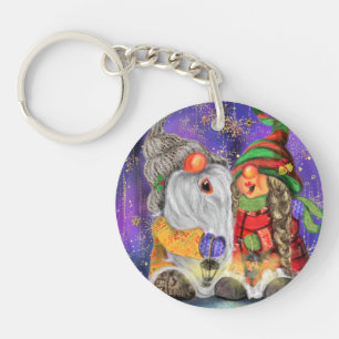 Kerst paar kabouters Sleutelhanger