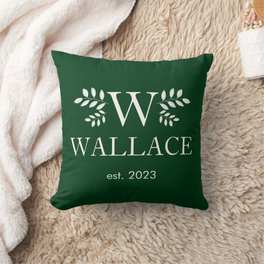 Kerst paar vakantie monogram pasgetrouwd foto kussen (Deken)
