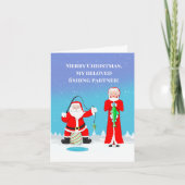 Kerst Paar Vist Kerstman & Mevrouw Claus Kaart (Voorkant)