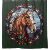 Kerst Paard Douchegordijn (Voorkant)