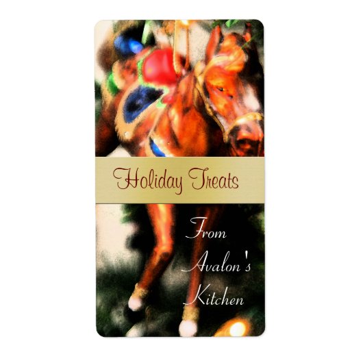 Kerst Paard Keuken Treat Baking Label (Voorkant)