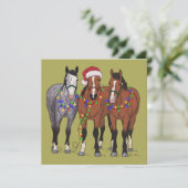 Kerst paard minnaar dier boerderij dier liefhebber feestdagenkaart (Staand voorkant)