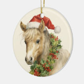 Kerst paard tekst toevoegen waterverf keramiek keramisch ornament (Links)