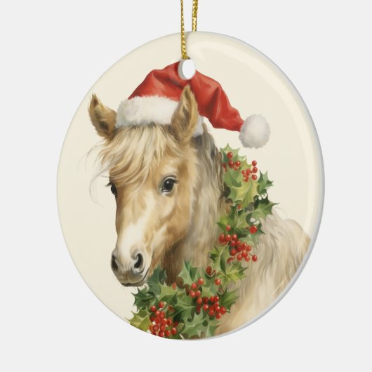 Kerst paard tekst toevoegen waterverf keramiek keramisch ornament (Links)