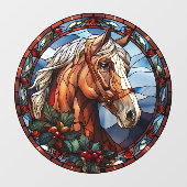 Kerst Paard Venster Cling Raamsticker (Vel)