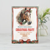 Kerst Paard Waterverf Kaart (Staand voorkant)