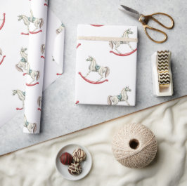 Kerst Paardrijden Patroon Cadeaupapier