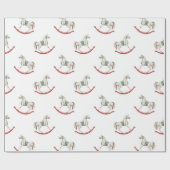 Kerst Paardrijden Patroon Cadeaupapier (Vlak)