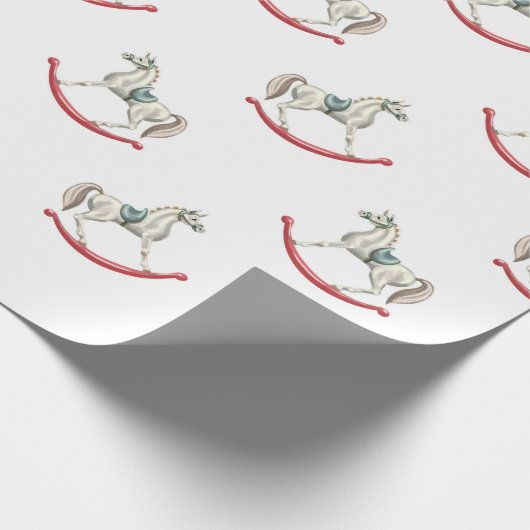 Kerst Paardrijden Patroon Cadeaupapier (Hoek)