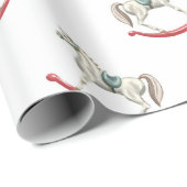 Kerst Paardrijden Patroon Cadeaupapier (Rol Hoek)
