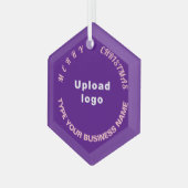Kerst-Paars Glass Hexagon Ornament (Voorkant links)