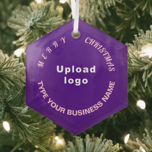 Kerst-Paars Glass Hexagon Ornament (Insitu)