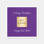 Kerst paarse café bar business logo servet (Voorkant)