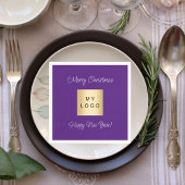 Kerst paarse café bar business logo servet