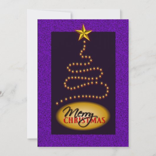 Kerst Paarse en gouden feestuitnodiging uitnodigen Kaart (Voorkant)