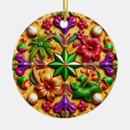 KERST Paarse Geel Rood Groen 3D Keramisch Ornament