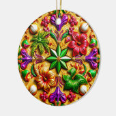 KERST Paarse Geel Rood Groen 3D Keramisch Ornament (Links)