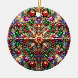 KERST Paarse Geel Rood Groen 3D Keramisch Ornament